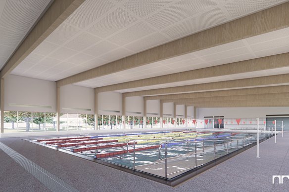 An artist’s impression of what the indoor pool would look like at the redeveloped Richmond Swimming Centre.