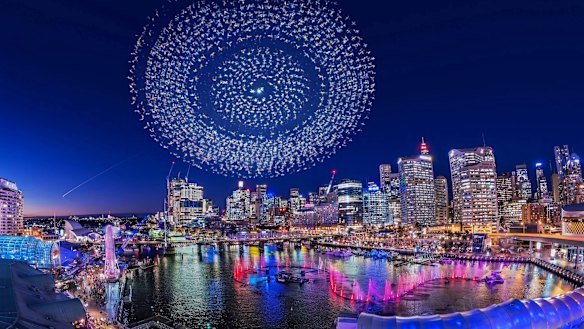 A promotional photograph for the Star-Bound drone show.