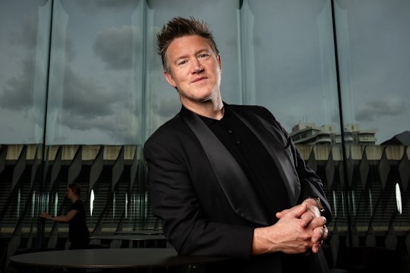 Eddie Perfect at QPAC ahead of the Brisbane opening of Beetlejuice the Musical.
