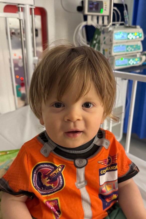 Peter Cross was diagnosed with retinoblastoma when he was 12 months old and is now being treated at Perth Children’s Hospital.