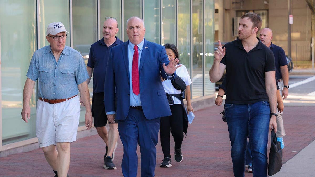 Boston City Councilor Ed Flynn arriving at an on-site hearing on the opioid crisis in Boston