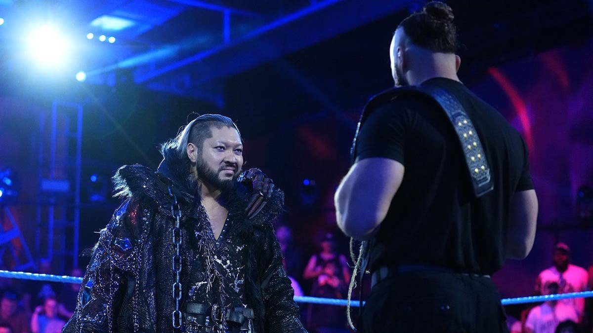 Evil confronting Tony D'Angelo during NXT at WWE Performance Center
