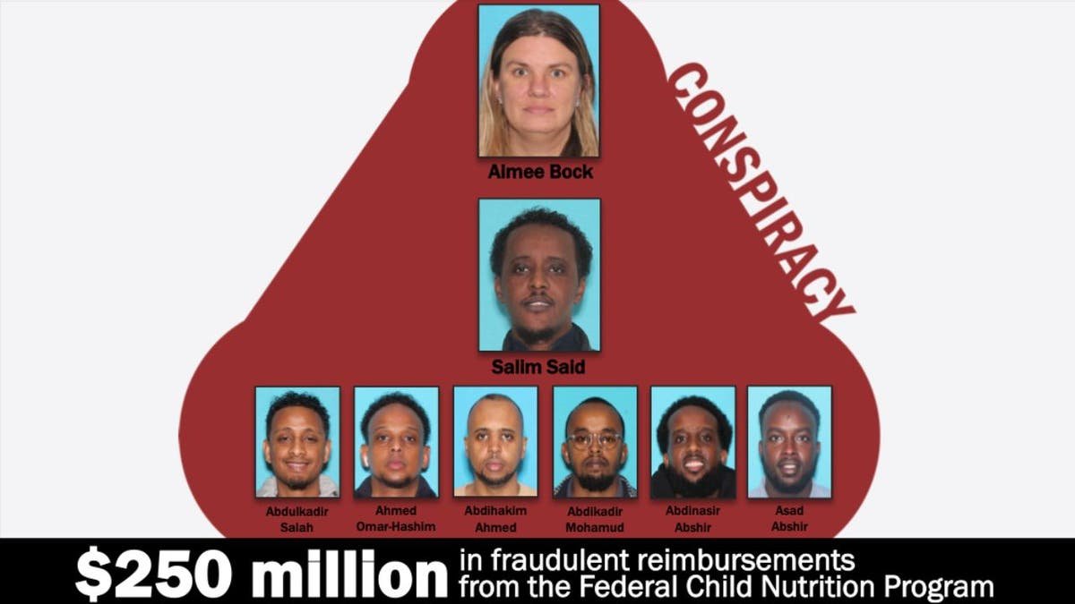 DOJ conspiracy diagram showing Aimee Bock at top with Salim Said and Safari Group operators below