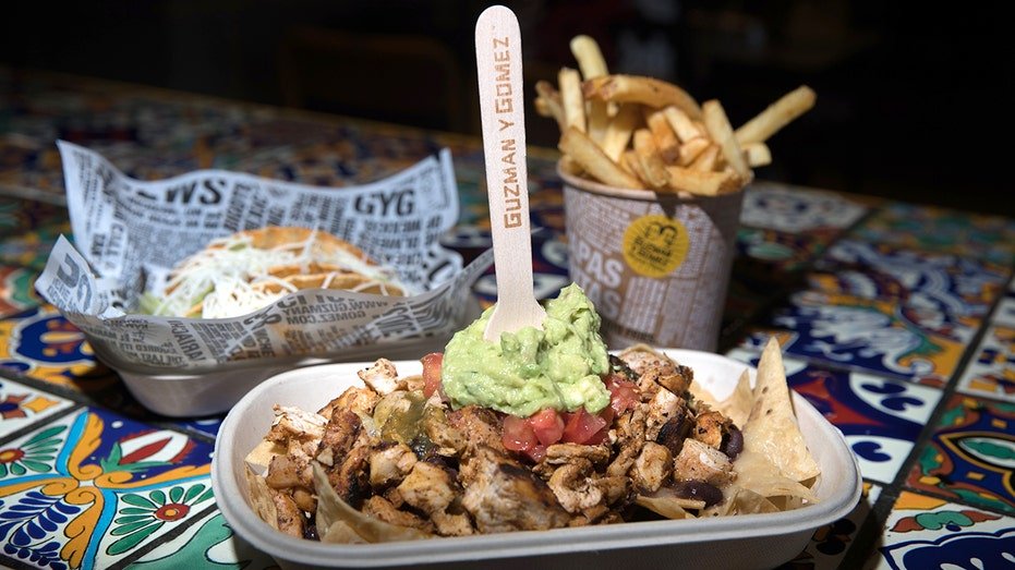 Guzman y Gomez nachos, tacos and fries