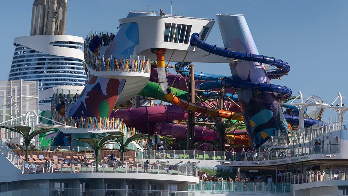 The Royal Caribbean's Icon of the Seas cruise ship moored at PortMiami.