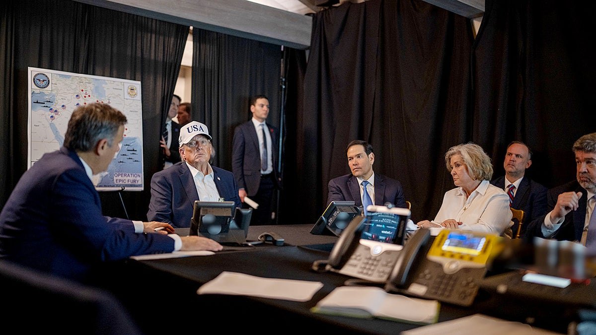 President Donald Trump monitoring U.S. military operations in Iran with Cabinet members