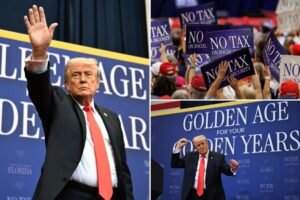 Trump hangs with seniors in Florida’s Villages – touts everything he’s done to make life more affordable