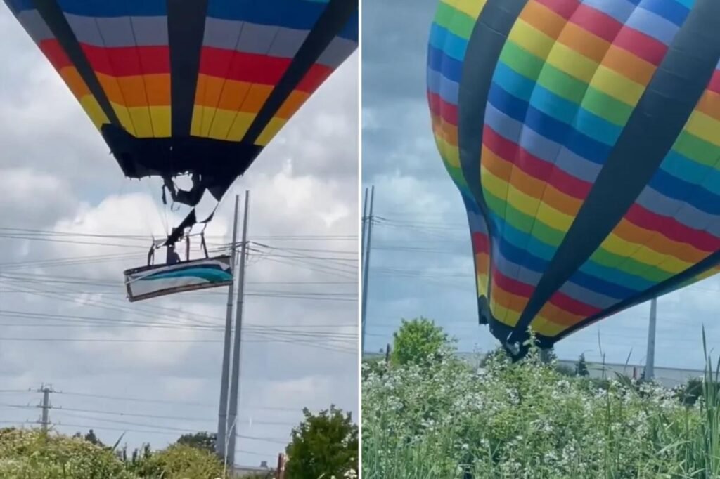 Strong winds send hot air balloon into California casino, power line before remarkable safe landing