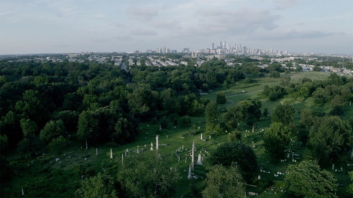 An aerial view of Mt. Moriah Cemetery.