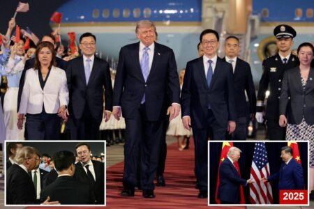 Trump gets red-carpet welcome after he lands in Beijing for closely watched summit with Xi Jinping