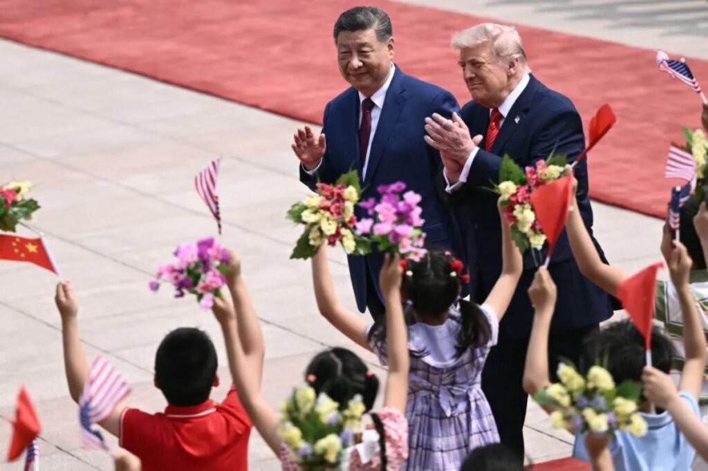 Trump impressed by grand greeting in China, tells Xi the children stole the show