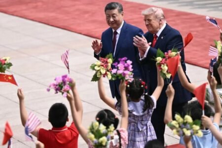 Trump impressed by grand greeting in China, tells Xi the children stole the show