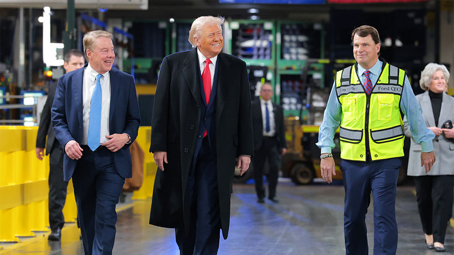 Trump at a Ford factory in Michigan