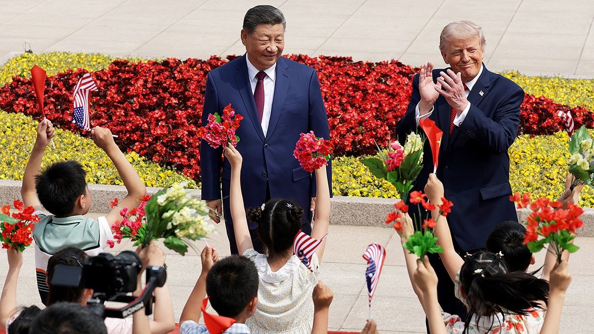 Trump and China's President Xi Jinping during opening ceremony ahead of high stakes bilateral meetings