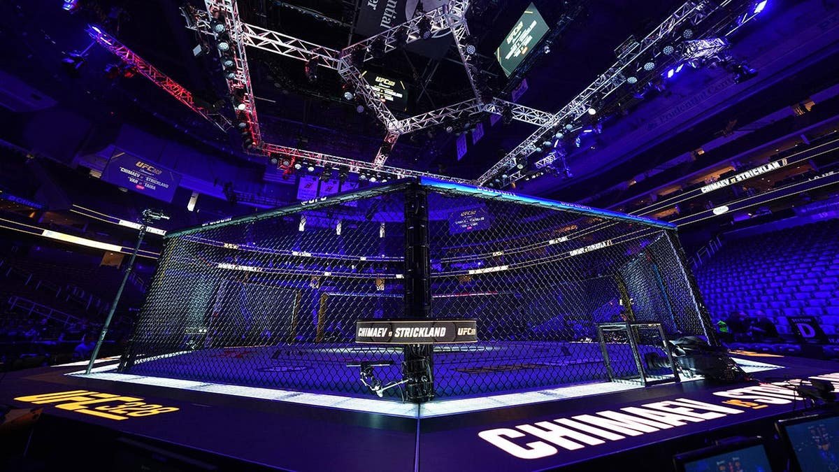 A general view of the UFC Octagon inside Prudential Center in Newark, New Jersey