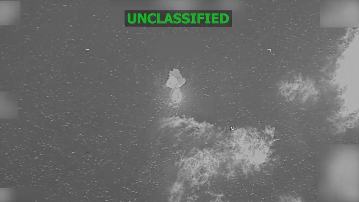 image of a strike on a suspected drug-trafficking vessel in the Eastern Pacific