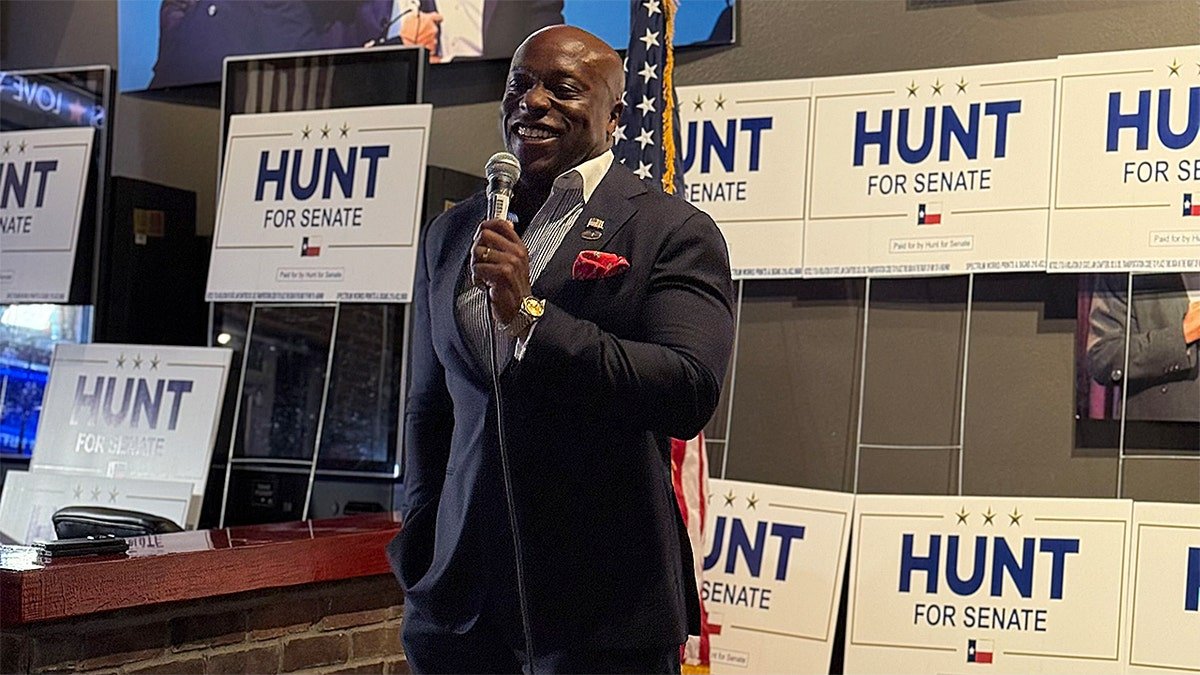 Rep. Wesley Hunt speaking at a campaign event in Houston, Texas
