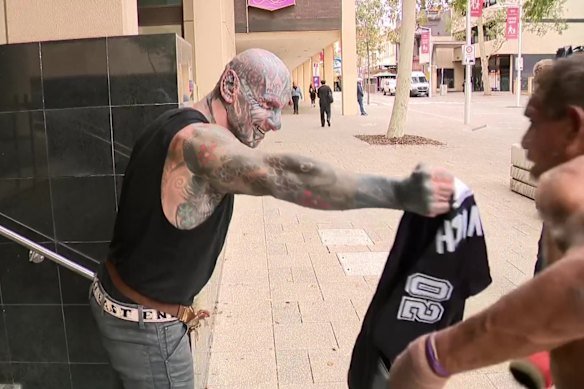 Perth bikie Dayne Brajkovich outside Perth Magistrates Court on Tuesday.