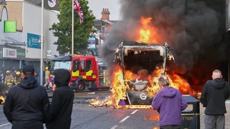 Vehicles set ablaze as protests erupt in Belfast following stabbing Vehicles set ablaze as protests erupt in Belfast following stabbing