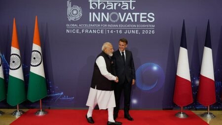 Macron and Modi meet in France for Indian tech showcase Macron and Modi meet in France for Indian tech showcase