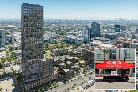 Hollywood’s Toyota dealership begins massive transformation into housing and retail development — complete with a 35-story tower