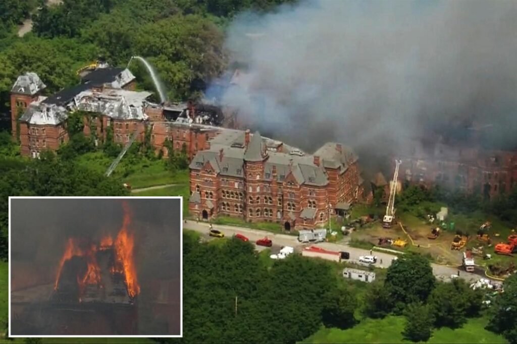 Inferno tears through historic New York psychiatric center