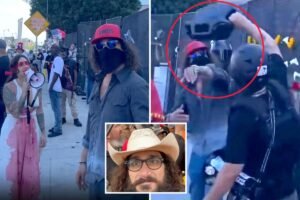 Exclusive | Far-left anti-ICE activists pour ‘gasoline’ on Trump superfan outside LA detention center Exclusive | Far-left anti-ICE activists pour ‘gasoline’ on Trump superfan outside LA detention center