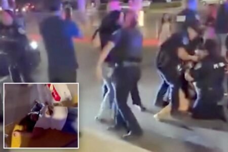 Wild scuffle involving cops, graduates, parents breaks out after California HS graduation ceremony as 4 arrested Wild scuffle involving cops, graduates, parents breaks out after California HS graduation ceremony as 4 arrested