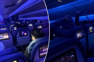 Knicks fans turn plane ride into wild mile-high watch party — apart from one oblivious passenger