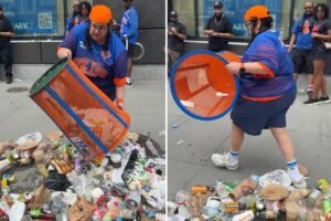 ‘Incredibly stupid’ Knicks fan dumps trash onto the street to steal blue and orange trashcan ‘Incredibly stupid’ Knicks fan dumps trash onto the street to steal blue and orange trashcan