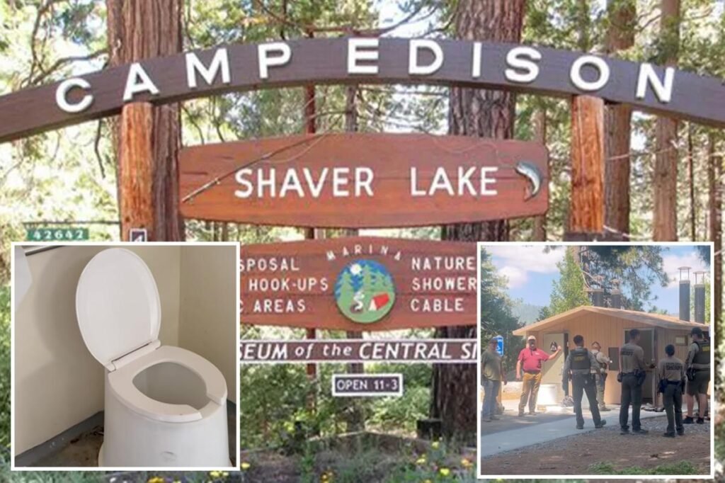 Sunglasses rescue goes horribly wrong as camper plunges into California vault toilet tank Sunglasses rescue goes horribly wrong as camper plunges into California vault toilet tank
