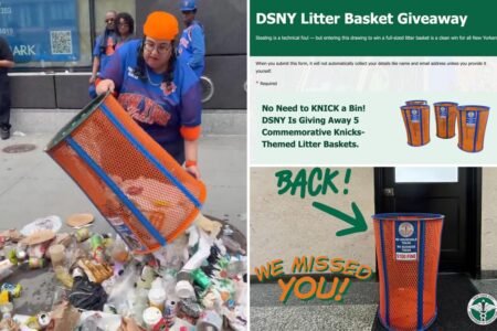 DSNY takes shot at JPMorgan litterbug with ‘No Need to Knick’ a trash bin giveaway