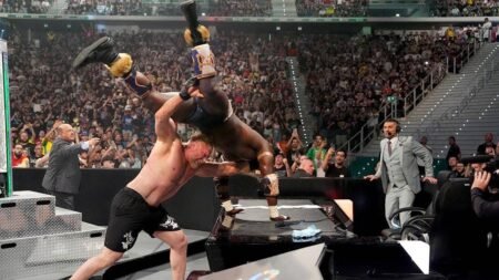 Brock Lesnar conquers Oba Femi in epic second match of rivalry at WWE Clash in Italy Brock Lesnar conquers Oba Femi in epic second match of rivalry at WWE Clash in Italy