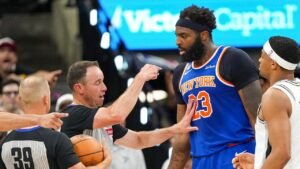 NBA rescinds Mitchell Robinson’s technical foul from Game 2 of Finals after reviewing shoving match NBA rescinds Mitchell Robinson’s technical foul from Game 2 of Finals after reviewing shoving match