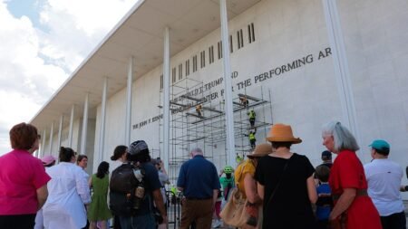 Workers rip Trump name from Kennedy center facade months after it goes on, hours after failed appeal Workers rip Trump name from Kennedy center facade months after it goes on, hours after failed appeal
