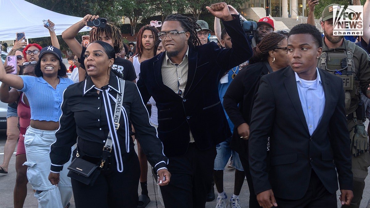 Karmelo Anthony's grandmother Toni Hayes leaving court in McKinney, Texas