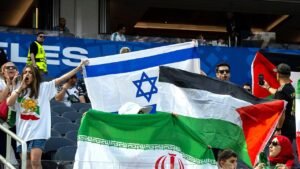 Israeli flag confiscated at Iran World Cup game while Palestinian flags remain in stands, video shows Israeli flag confiscated at Iran World Cup game while Palestinian flags remain in stands, video shows