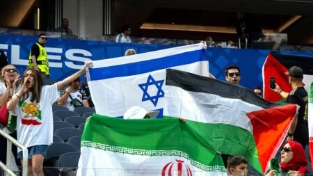 Israeli flag confiscated at Iran World Cup game while Palestinian flags remain in stands, video shows Israeli flag confiscated at Iran World Cup game while Palestinian flags remain in stands, video shows