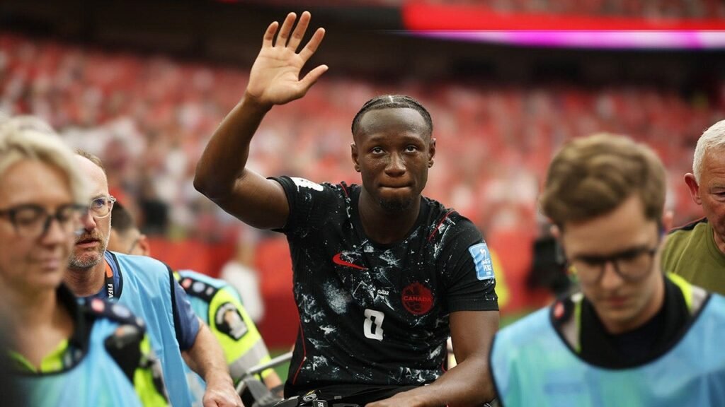 Canada’s Ismaël Koné suffers horrific injury as Qatar’s Assim Madibo gets red card for poor tackle Canada’s Ismaël Koné suffers horrific injury as Qatar’s Assim Madibo gets red card for poor tackle