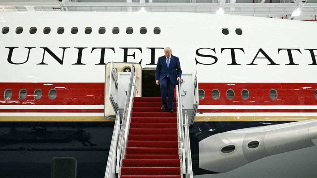 New Air Force One takes flight as Trump unveils revamped presidential aircraft New Air Force One takes flight as Trump unveils revamped presidential aircraft