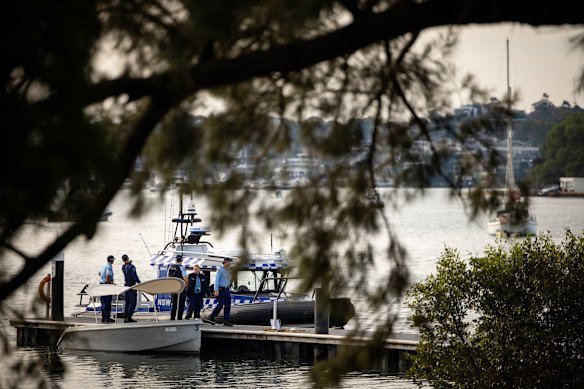 Police boat WP41 at Concord after a six-year-old girl was thrown into the water by her father last weekend.