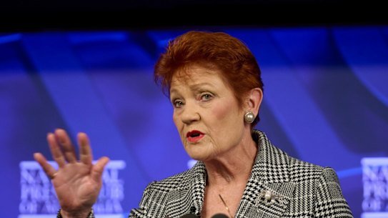 One Nation leader Pauline Hanson.