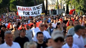 Albanian protesters flood streets demanding prime minister’s resignation amid corruption accusations Albanian protesters flood streets demanding prime minister’s resignation amid corruption accusations