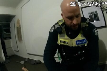 Victoria Police officer convicted after tasering man nine times in under a minute Victoria Police officer convicted after tasering man nine times in under a minute