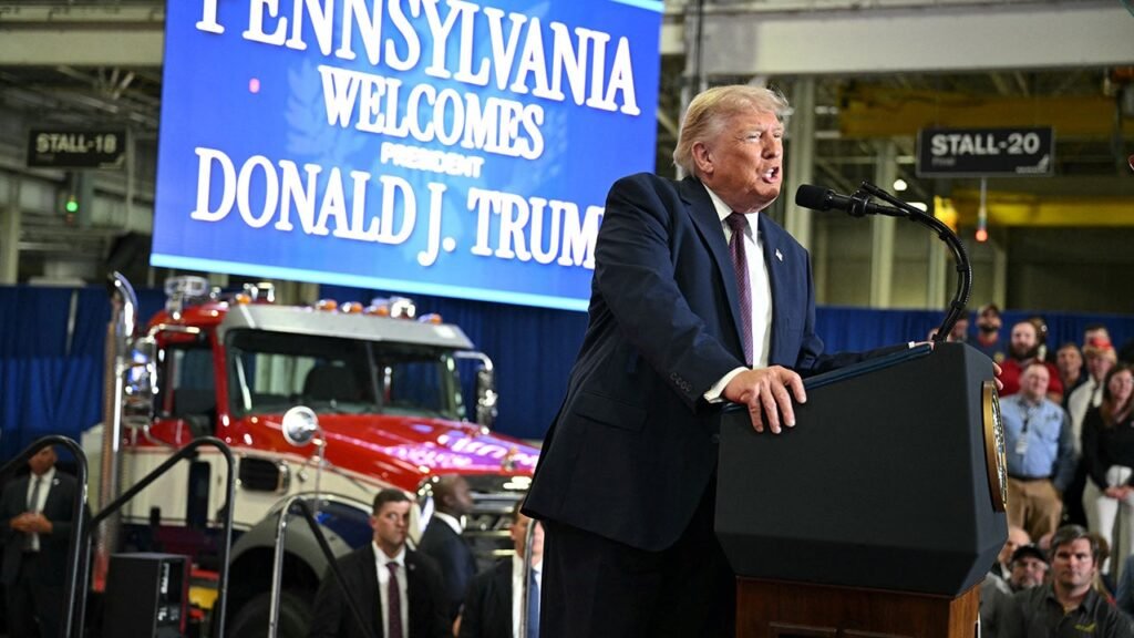 Trump visits Mack Trucks plant in battleground Pennsylvania district to tout economic agenda as midterms loom Trump visits Mack Trucks plant in battleground Pennsylvania district to tout economic agenda as midterms loom