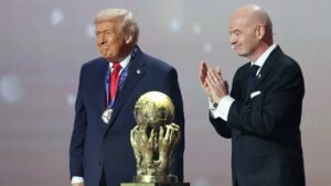 Trump set to deliver World Cup Final trophy alongside Gianni Infantino, FIFA president says Trump set to deliver World Cup Final trophy alongside Gianni Infantino, FIFA president says