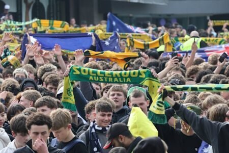 Socceroos fans pack Federation Square as World Cup fever takes over Melbourne CBD