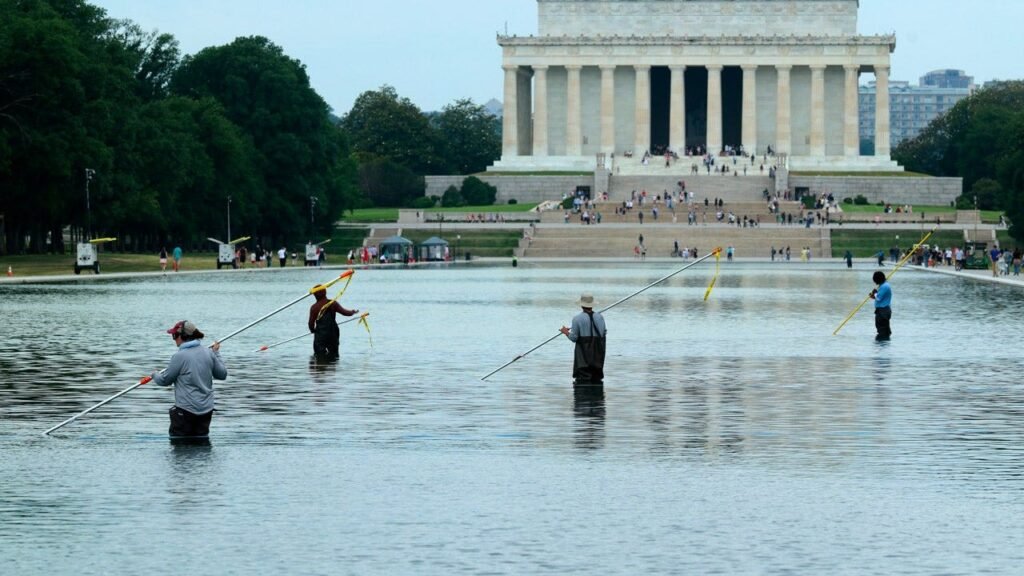 White House condemns ‘targeted sabotage’ of reflecting pool as repairs pushed past July 4 celebration