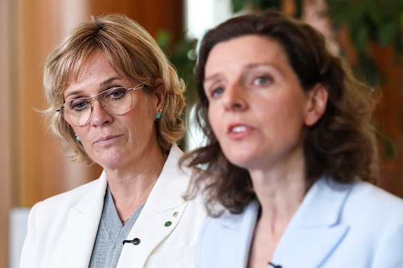 Member for Warringah Zali Steggall and member for Wentworth Allegra Spender.