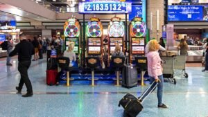 Lucky traveler wins .3M jackpot on ‘Wheel of Fortune’ slot machine at Harry Reid International Airport Lucky traveler wins .3M jackpot on ‘Wheel of Fortune’ slot machine at Harry Reid International Airport